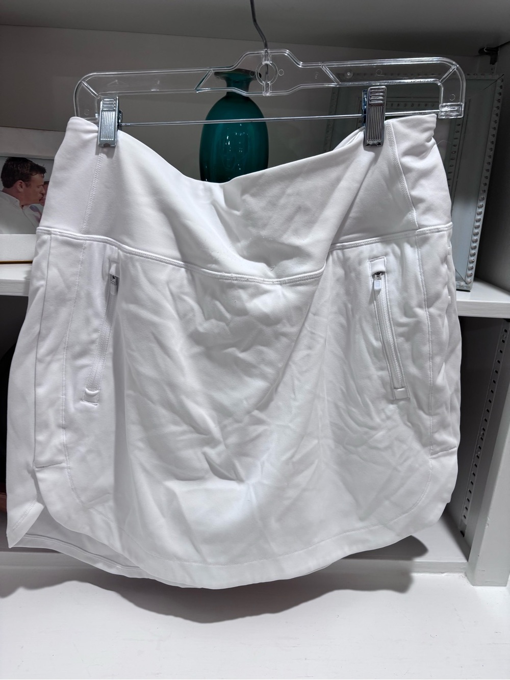 Athleta Fairway Golf Women’s White Performance Skort with Zip Pockets L